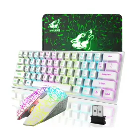Lexonelec 678324622866 Wireless Gaming Keyboard And Mouse Combo 61 Key Rainbow Backlit Key... Fast Ship