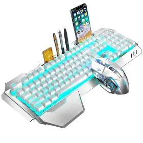 K680 Lexonelec Wireless Keyboard And Mouse Blue Led Backlit Rechargeable With