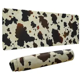 Logieut 360542392898 Xl Cow Print Gaming Mouse Pad - 31.5 X 11.8 Inch Brown And Black Cute Design