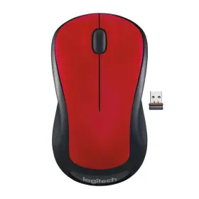 54613 Logitech Wireless Mouse Usb Nano Receiver 1000 Dpi Optical Tracking Ambidextrous Red