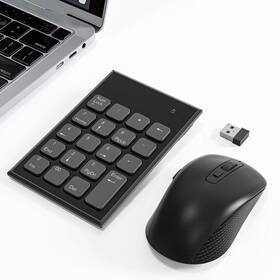 Lymfora 784300209225 Wireless Number Pad And Mouse Mini 2.4g 19 Keys Numeric Keypad With 3