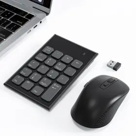 Lymfora 784300209225 Wireless Number Pad And Mouse Mini 2.4g 19 Keys Numeric Keypad With 3