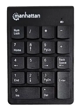 179928  Manhattan Numeric Keypad Wireless 2.4ghz Usb-a Micro Receiver 18 Full Size
