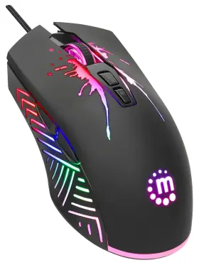 190121 Manhattan Rgb Led Wired Optical Usb Gaming Mouse - 7200 Dpi Ergonomic Shape