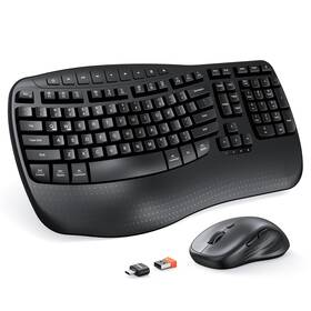 Meetion Director-d-2 New Ergonomic Keyboard And Mouse Wireless Combo Wave Keys Natural Ty