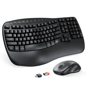 Director-d-2 Meetion New Ergonomic Keyboard And Mouse Wireless Combo Wave Keys Natural Ty