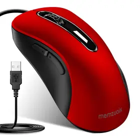 M-697-red-hly-jp Memzuoix Wired Mouse Usb Computer 1200 Dpi Mobile Optical Ergono