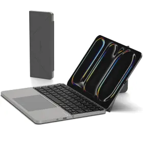 K-f01-gy Micropack Digitally Yours Mircopack Foldable Bluetooth Keyboard With Touchpad And Stand For Grey