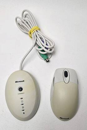 Microsoft X08-25291 Vintage Wireless Wheel Mouse X08-41472 With Receiver