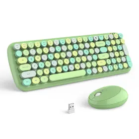 4313 Mofii Wireless Keyboard And Mouse Combo 2.4ghz Rf Green Colorful Indoor 3