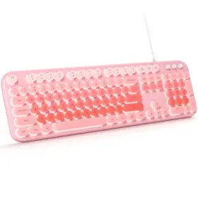 Sk-693el Mowux Wired Keyboard With Backlit Light Up Computer Keyboards Multimedia Keys