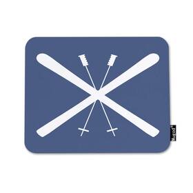 Mugod Mouse-pads-a24 Mouse Pad Skiing Skis Navy Live Decor Gaming Rectangle Non-sl