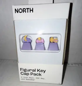 49012 North Figural Key Caps Pack 3 Icon Keys Esc Spacebar Purple Yellow Mx Style
