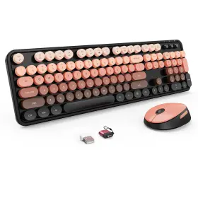 Now-twbl01 Nowlike Wireless Keyboard And Mouse Combo Retro Typewriter With Rou