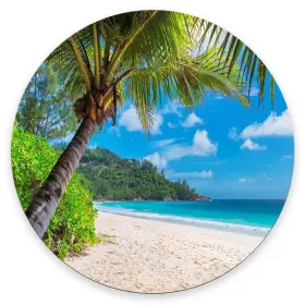Pmaohgc2090asd Nphuriy Mouse Pad Beach Tree Mat Round Non-slip Rubber Ba