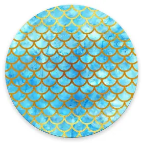 Pmaohgc2393asd Nphuriy Mouse Pad Watercolor Mermaid Scales Mat Round Non