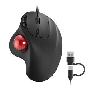 Nulea M509 Trackball Mouse Wired Ergonomic Design Easy Thumb Cont... Fast Ship