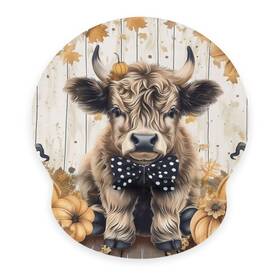 Obinaobina 867262960045 Highland Cow Pumpkin Mouse Pad Computer With Wrist Support Rest Non