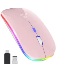 L-009-mouse-led-white Okimo Upgrade Led Wireless Mouse Slim Silent 2.4g Portable Mobi