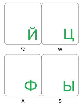 Online-welcome 863326978206 Russian Transparent Keyboard Sticker Green Letters For Computer Laptop