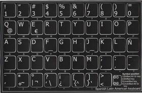 Online-welcome 863326980353 Spanish Latin American Keyboard Stickers Non Transparent Black Background