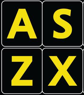 Online-welcome 863389000036 English Us Large Letters Black - Yellow Keyboard Stickers Black-yellow