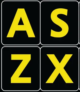 Yell2 Online-welcome 863389000036 English Us Large Letters Black - Yellow Keyboard Stickers Black-yellow