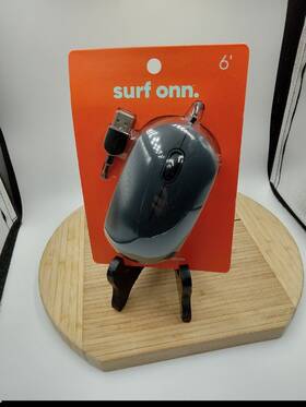 Onn 681131308953 Optical Mouse Wired Usb Scroll Wheel 3 Button Grey 6ft Plug And Play Surf