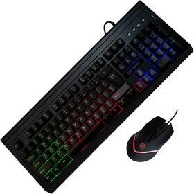 Periphio 698869563653 Wired Rgb Gaming Keyboard And Mouse Combo Anti-ghosting Keys 2400dpi