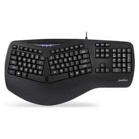 Perixx 11350 Periboard-312 Ergonomic Backlit Keyboard - Wired Usb With 2 Hubs Nat
