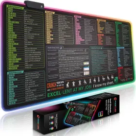 Gg-2335-c Pixiecube Excel Shortcut Keys Led Mouse Pad - Colorful Rgb Luminous Extended ... Fast Ship