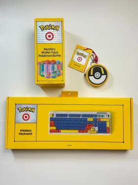 Pok Mon 199592667439 Target X Wireless Keyboard And Mystery Water-type Bottles Charm