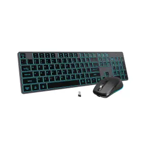 Powzan 712933891063 Backlit Wireless Keyboard And Mouse Rechargeable Quiet Mou
