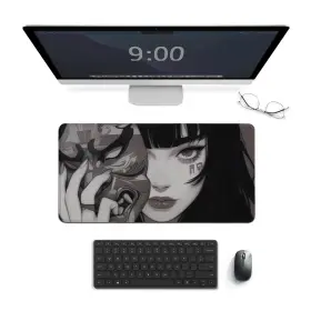 2000242ws72ebvnozu Qeopgne Gaming Mouse Pad Large Mousepad Female Samurai Anime Girl Cool Retro Japanese
