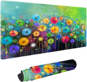 Qien Baisei Xxl-001 Watercolor Flowers Customized Large Extended Gaming Mouse Pad With Stitched E