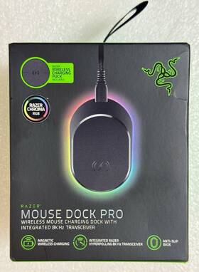 Razer Rz81-01990100-b3m1 Mouse Dock Pro Wireless Charging With Integrated 8k Hz Transceiver