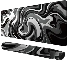 Rcege 731996851061 Large Gaming Mouse Pad - Black And White With Stitched Edges Exten