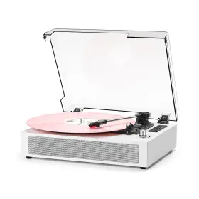 831323 Record Player Vinyl With Built-in Speakers 3-speed Vintage - White