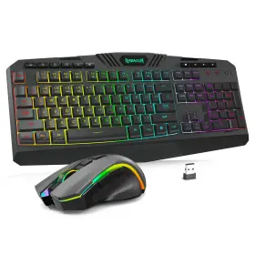 S101m-ks Redragon S101mks Gaming Keyboard And Mouse Wireless With Tri-mode Rgb Keybo