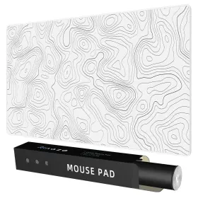 Ri-wtp002 Rinaze Extra Large Gaming Mouse Pad With White Topographic Xxl Mousepad Big