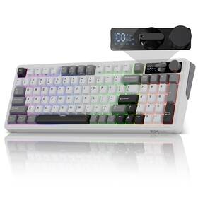 Rk Royal Kludge Rkm100 M100 Wireless Mechanical Keyboard With Screen And Dual Knobs Tri-