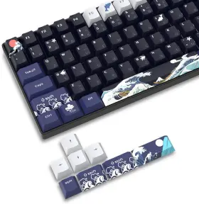 Xh-riyue132 Sdyz Xvx Pbt Keycaps - 132 Keys Great Wave Off Kanagawa