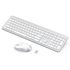 Keyboard-mouse-038a-zys-ws Seenda Wireless Keyboard And Mouse - Rechargeable Full Size Flat Se