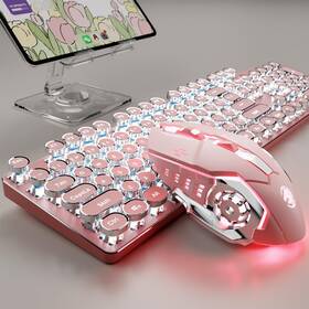 Seunkwang 977987480566 Tk950 Wireless Typewriter Keyboard And Mouse Combo 104 Keys Retro ... Fast Ship