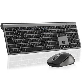 Shunjinrun Km458-grey Wireless Mouse And Keyboard Combo Full-size Computer With Calculato