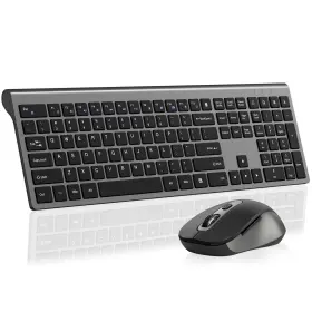 Km458-grey Shunjinrun Wireless Mouse And Keyboard Combo Full-size Computer With Calculato