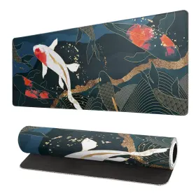 Zyh106mousepad1 Siski Fish Art Mouse Pad 31.5x11.8 Inch Japanese Gaming Full Desk Mousepad Extended