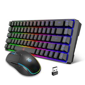 Snpurdiri Cpt-auo-739 60% Wireless Gaming Keyboard And Mouse Combo Led Backlit Rechargeab