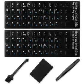 Softamm 716404418982 Hebrew Keyboard Stickers 5 In 1 Letter Replacement Sticker B