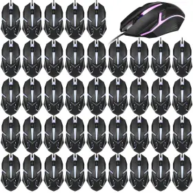 Pr-sratte-1763 Sratte 30 Pack Black Usb Wired Mouse Bulk 1200 Dpi Rgb Optical Computer